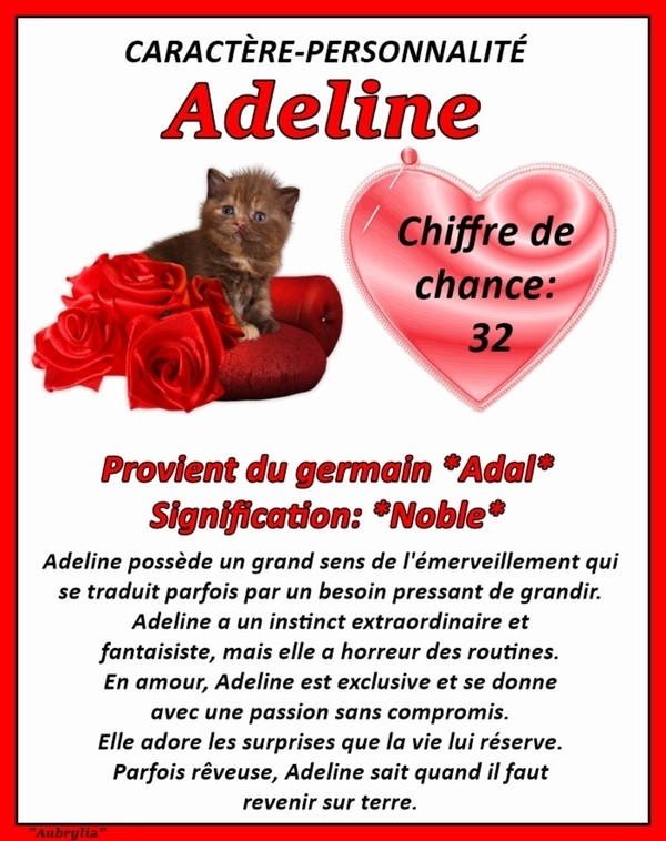 BONNE FETE ADELINE 20 OCTOBRE