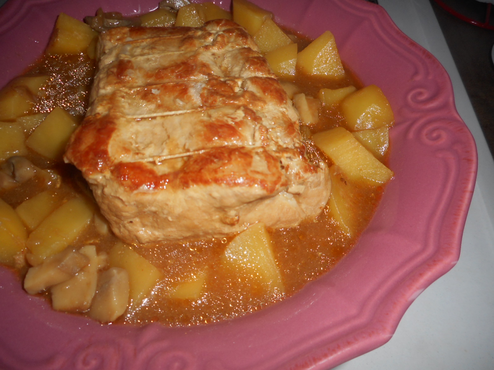 Rôti De Porc Cookeo Fond De Veau Pomme De Terre ROTI DE PORC LONGE + POMMES DE TERRE/CHAMPIGNONS AU COOKEO