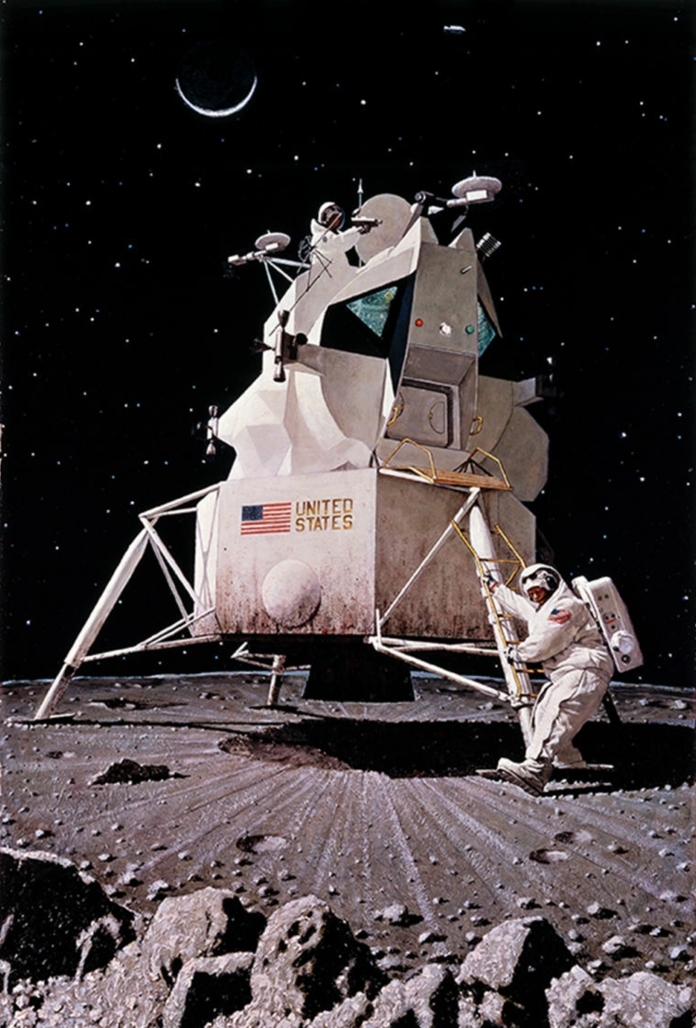 Médaillon Art Bronze Neil Armstrong - Premiers Pas Sur La Lune 1969 - France 65 Mm